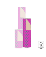 P35.208.050 X-mas Inpakpapier - Tree Green Foil Deep Pink - Nude