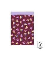 P43.194.017 Cadeauzakjes - Hearts Duo Beet Red - Lilac - 17 x 25 cm