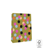 P44.064.027 Blokbodemzakken - Big Confetti Olive - 27 x 15 x 34 cm