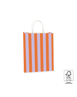 P46.003.021 Carrier Bags - Stripe Lilac/Cognac