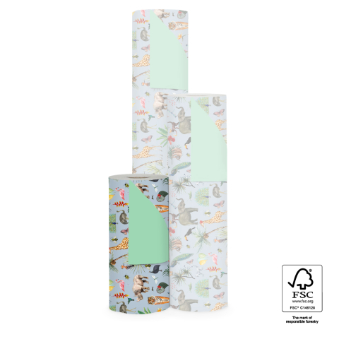 P15.202.030 Inpakpapier - Jungle Blue - Mint