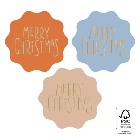 P39.144.250 X-mas Stickers Multi - Text Merry Christmas Gold