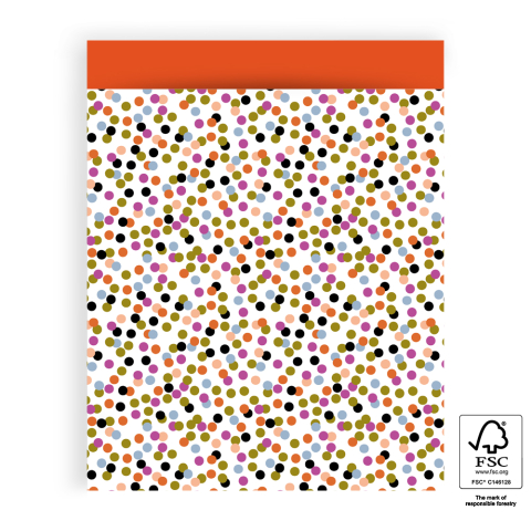 P43.187.027 Cadeauzakjes - Small Confetti - Orange - 27 x 34 cm