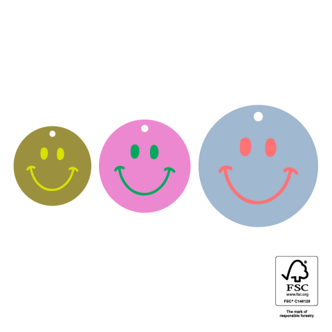 P72.108.075 Cadeaulabel Multi Sizes - Smiley (S - M - L)